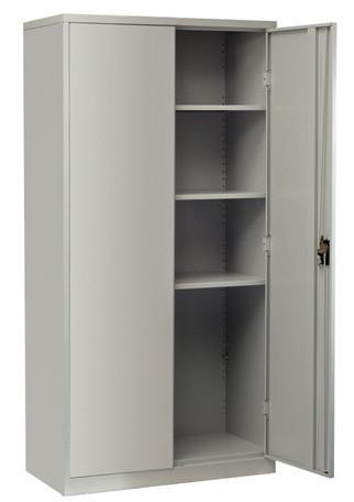 Firstline Cupboard 1830mm high, with 3 adj. shelves-Storage-Grey-Commercial Traders - Office Furniture