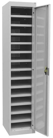 Laptop Lockers - 14 Tier - Single Door-Storage-Silver Grey-Commercial Traders - Office Furniture