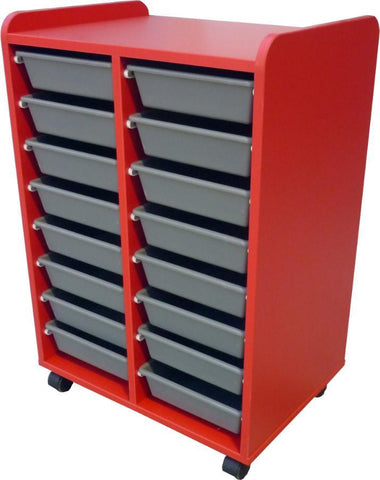 Mobile Tote Storage - 16 totes-Education Furniture-Classic Oak-Auckland Delivery Only-Commercial Traders - Office Furniture