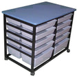 Mobile Tote Storage Metal - 12 totes-Education Furniture-Silver Star-Auckland Delivery Only-Commercial Traders - Office Furniture