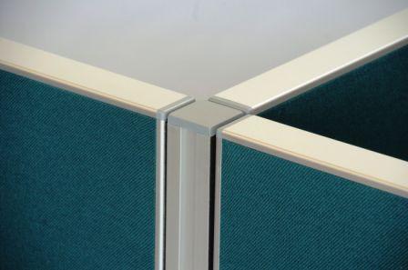 Velcro Screen Three Way Corner Post-Office Partitions-1500mm-Commercial Traders - Office Furniture